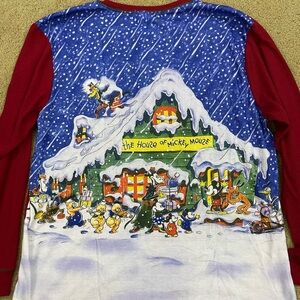 Disney Long Sleeve Christmas Tee with Mickey Mouse Design
